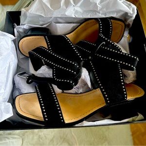 Banana Republic Suede, black studded women’s size 10 sandals, never been worn